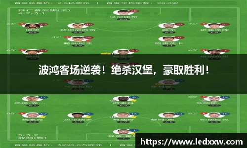 波鸿客场逆袭！绝杀汉堡，豪取胜利！